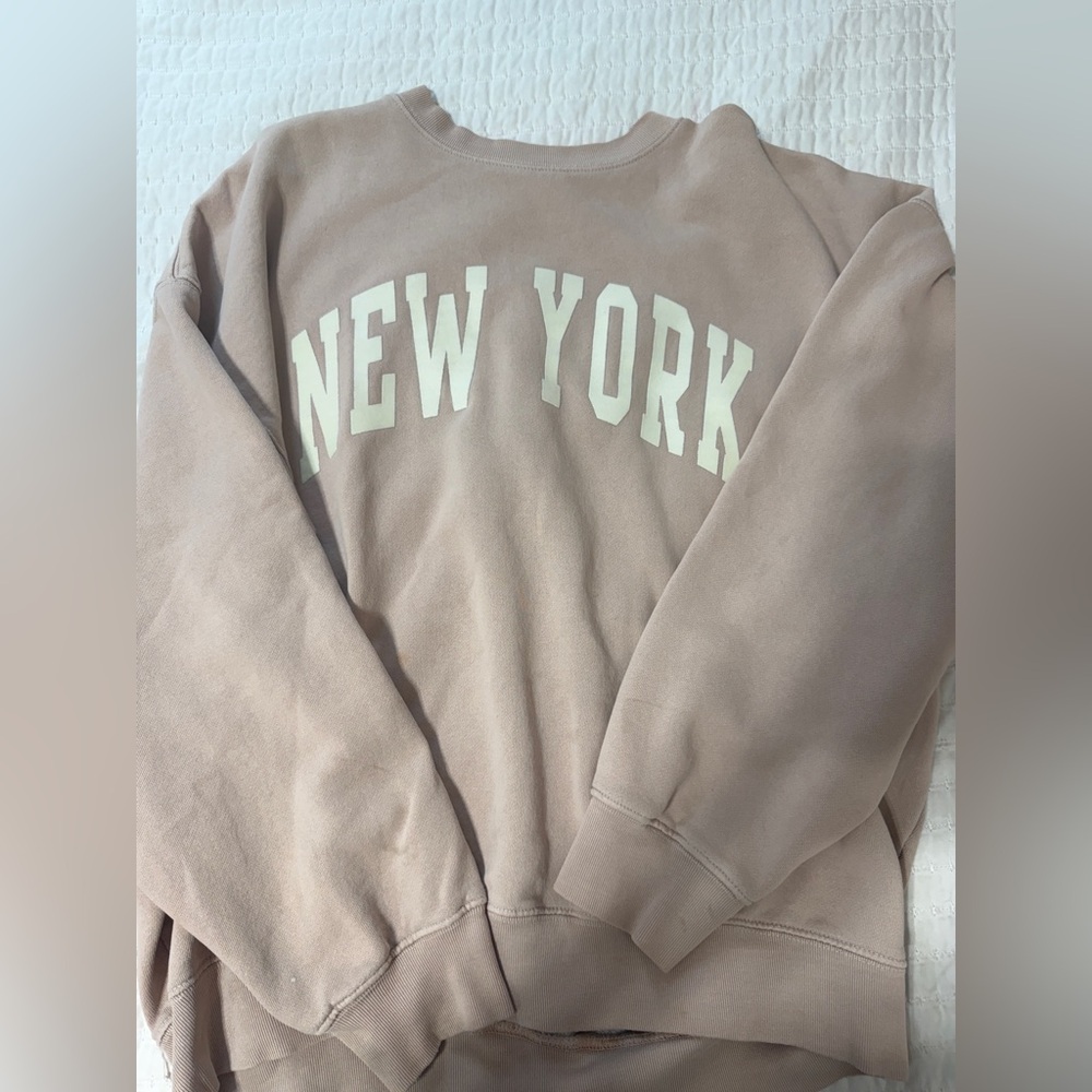 Brandy Melville Tan 'New York' Sweater